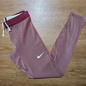 Nike Pro Elite USA Running Compression Tight Pants Medium M Red White Ankle Zips